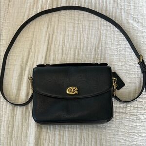 Coach Black Crossbody Bag with Gold Turn-Lock Closure